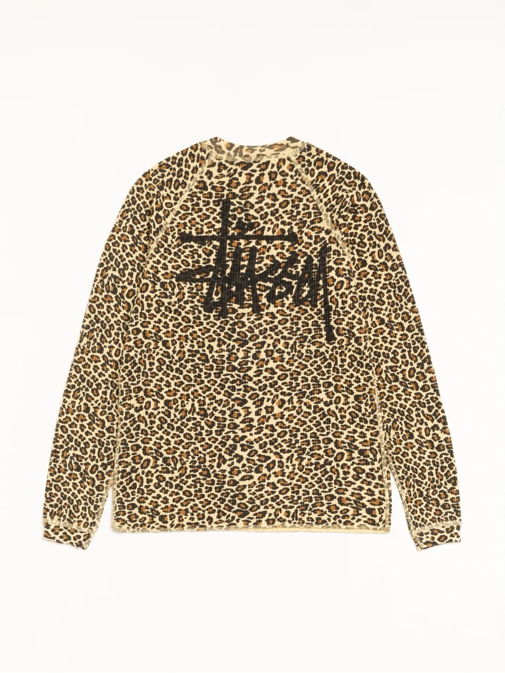 NEW Stussy Leopard Print Long Sleeve Thermal - Brown/Black